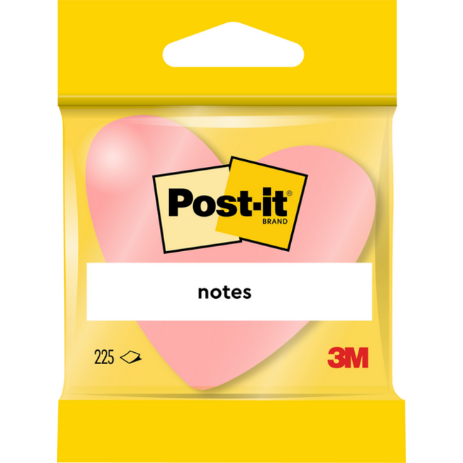 Memoblok Post-it Vormen 2007 70x70mm kubus hart roze