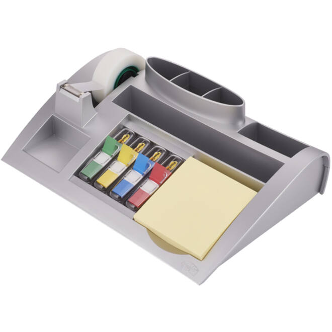 Bureau organiser Post-it C50 zilvergrijs incl inhoud