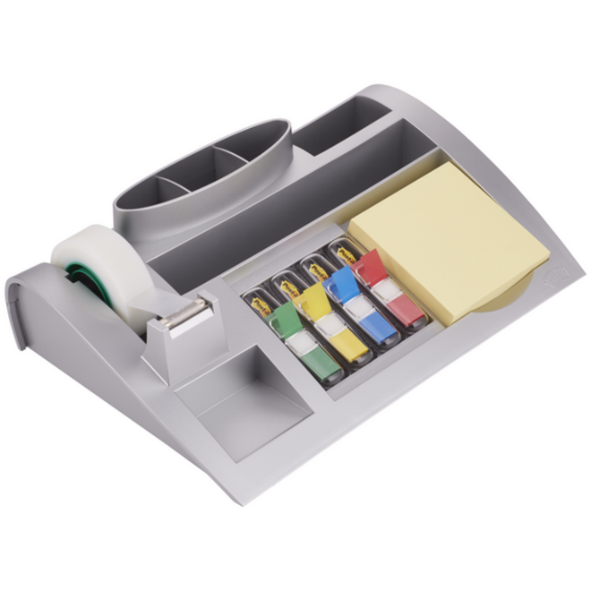 Bureau organiser Post-it C50 zilvergrijs incl inhoud