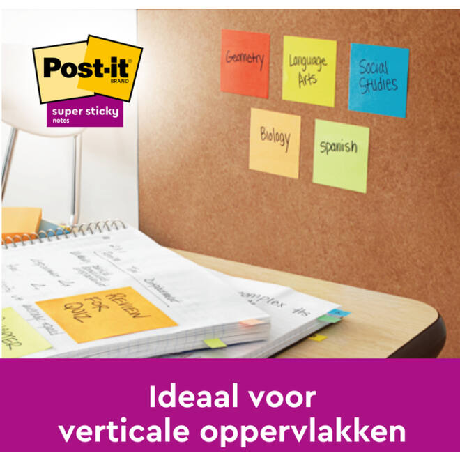 Memoblok Post-it 2028 Super Sticky 76x76mm kubus neon geel