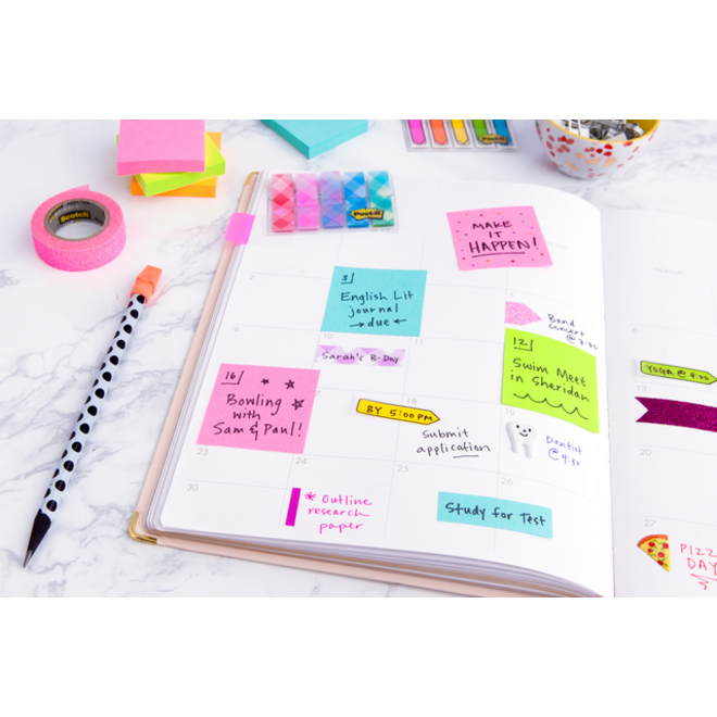 Memoblok Post-it 2028 76x76mm kubus pastel roze