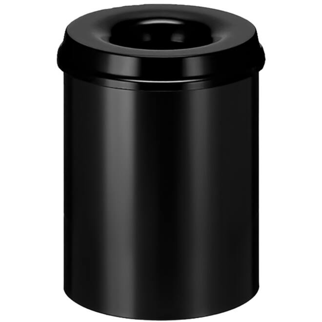 Papierbak met vlamdover Vepabins 15liter 26cm zwart