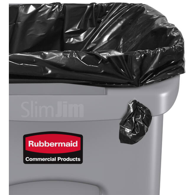 Afvalbak Rubbermaid Slim Jim Vented met luchtsleuven 87L grijs