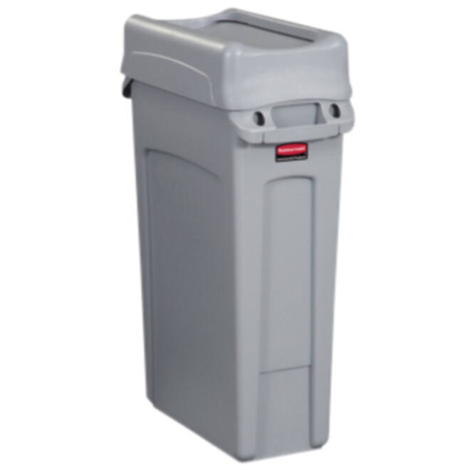 Deksel Rubbermaid Slim Jim Vented gesloten met swingsysteem grijs