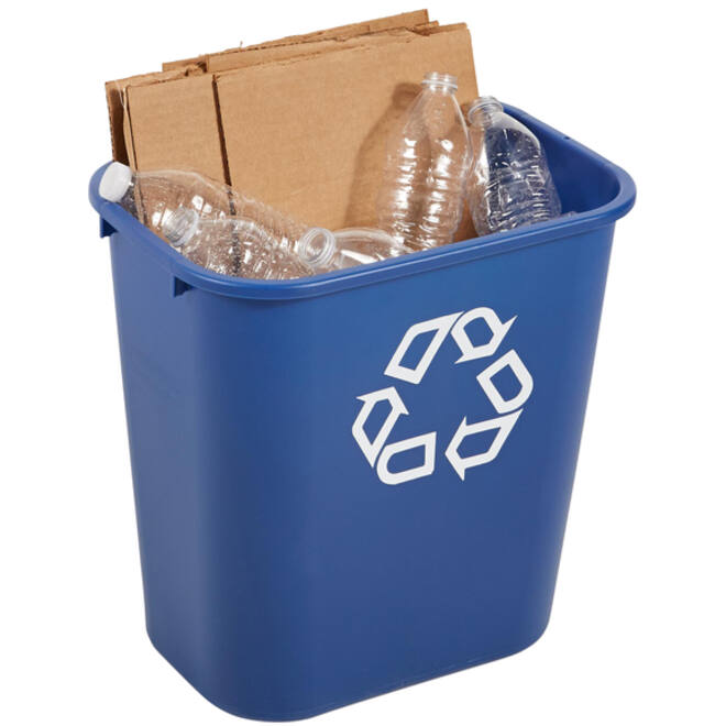Papierbak Rubbermaid recycling medium 26L blauw
