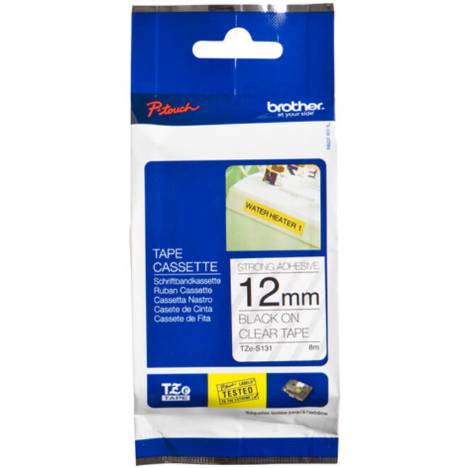 Labeltape Brother P-touch TZE-S231 12mm zwart op wit