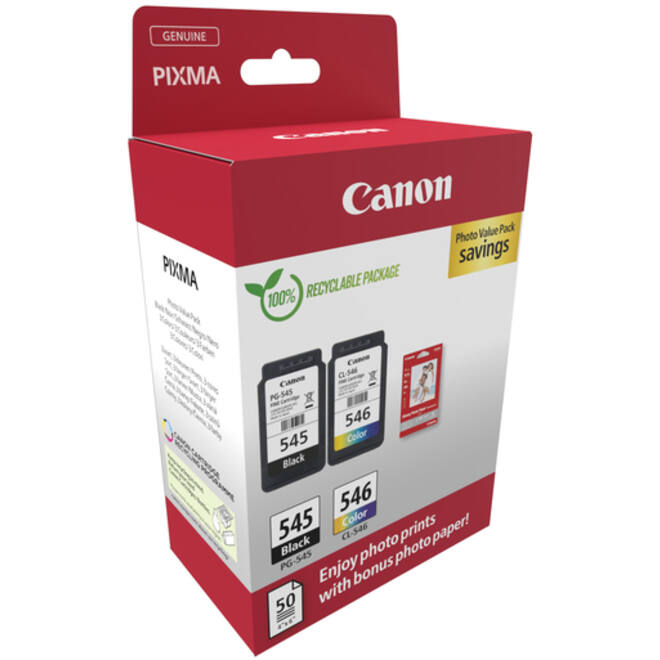 Inktcartridge Canon PG-545 + CL-546 zwart + kleur