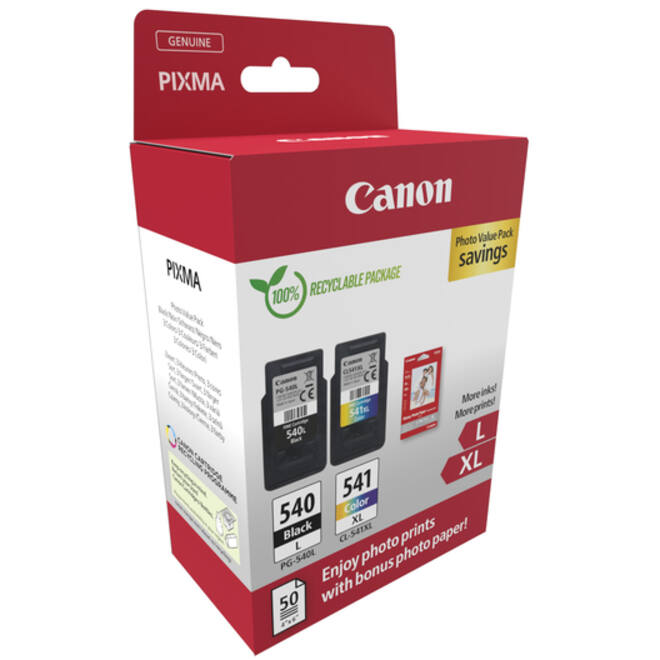 Inktcartridge Canon PG-540L CL-541XL zw+kl+papier