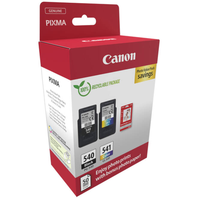 Inktcartridge Canon PG-540 CL-541 zw + kl + papier