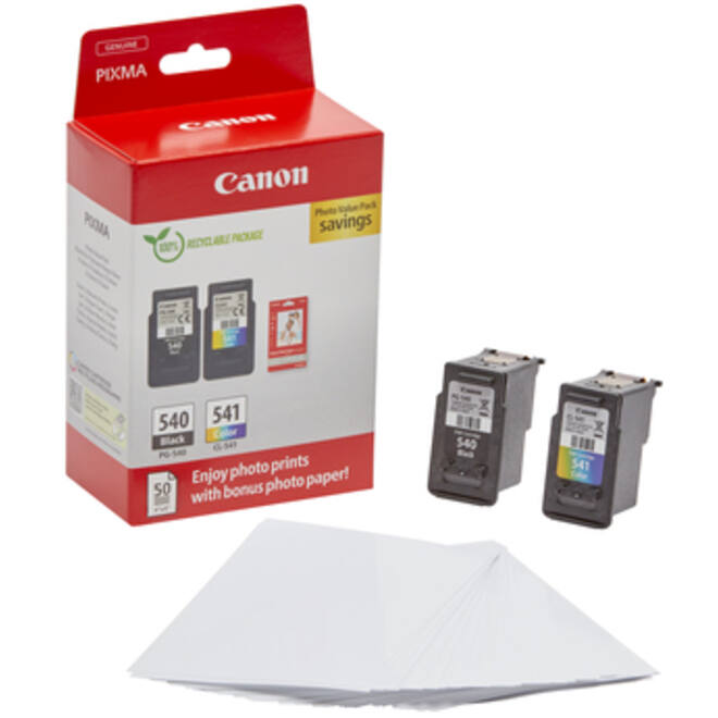 Inktcartridge Canon PG-540 CL-541 zw + kl + papier