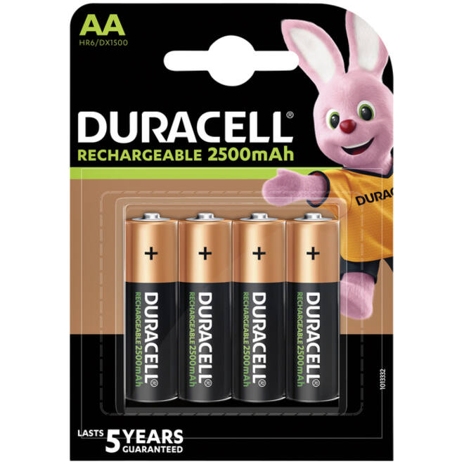 Batterij oplaadbaar Duracell 4xAA 2500mAh Ultra