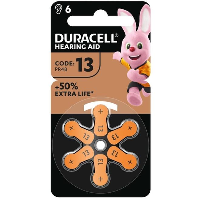 Batterij Duracell Hearing DA13 Ø7,9mm 310mAh 6 stuks