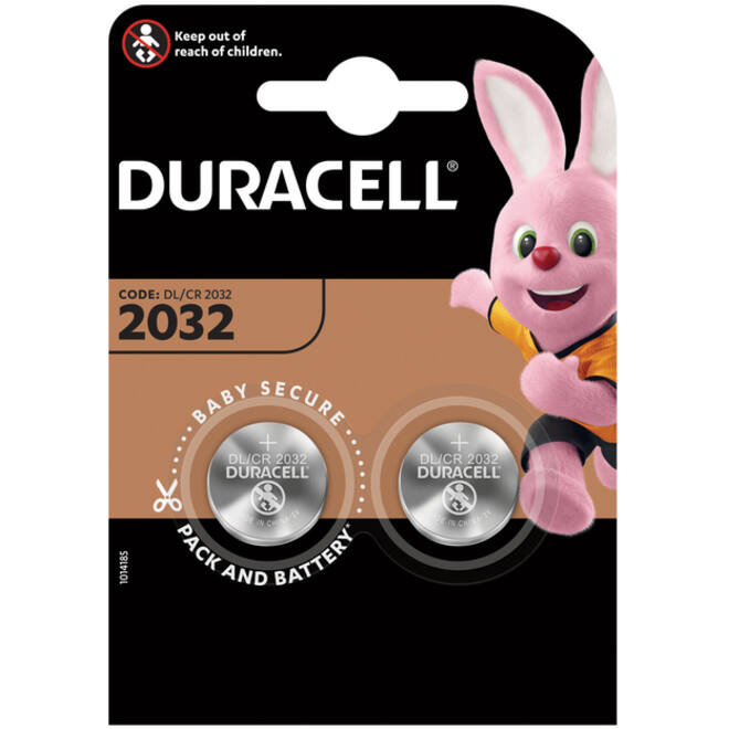 Batterij Duracell knoopcel 2xCR2032 lithium Ø20mm 3V-180mAh