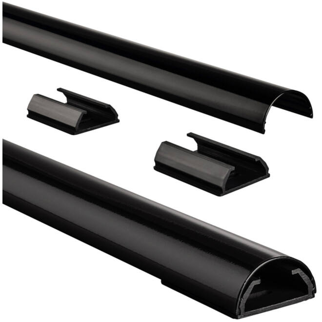 Kabelkanaal Hama halfrond 110/3,3/1,8 cm aluminium zwart