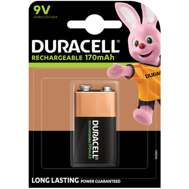 Batterij oplaadbaar Duracell 1x9Volt 170mAh Plus