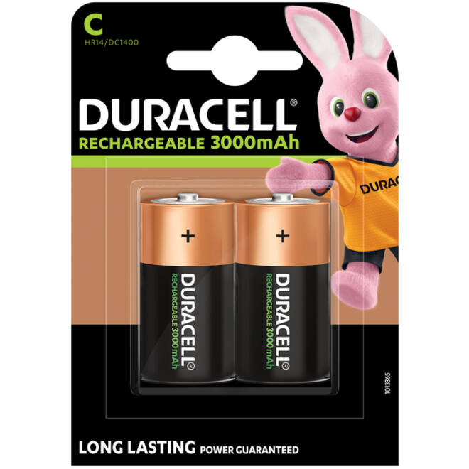 Batterij oplaadbaar Duracell 2xC 3000mAh Plus