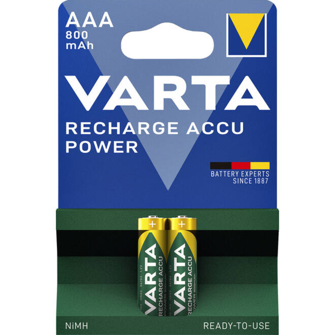 Batterij oplaadbaar Varta 2xAAA 800mAh ready2use