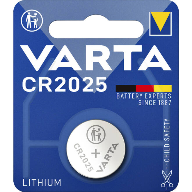 Batterij Varta knoopcel CR2025 lithium blister à 1stuk