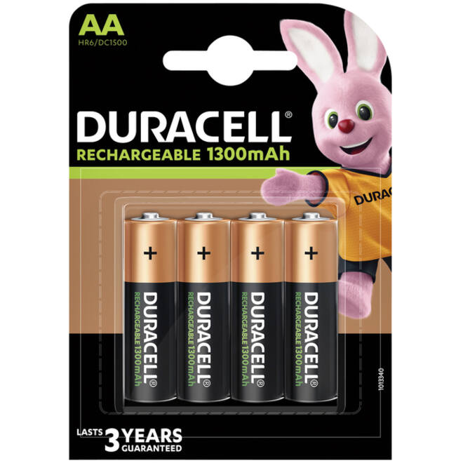 Batterij oplaadbaar Duracell 4xAA 1300mAh Plus