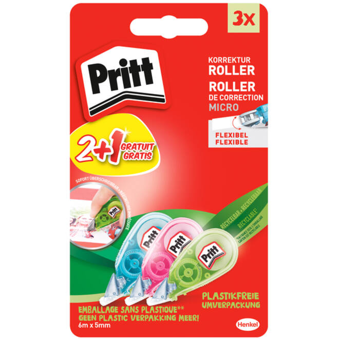 Correctieroller Pritt Micro Flex 5mmx6m blister à 2+1 gratis