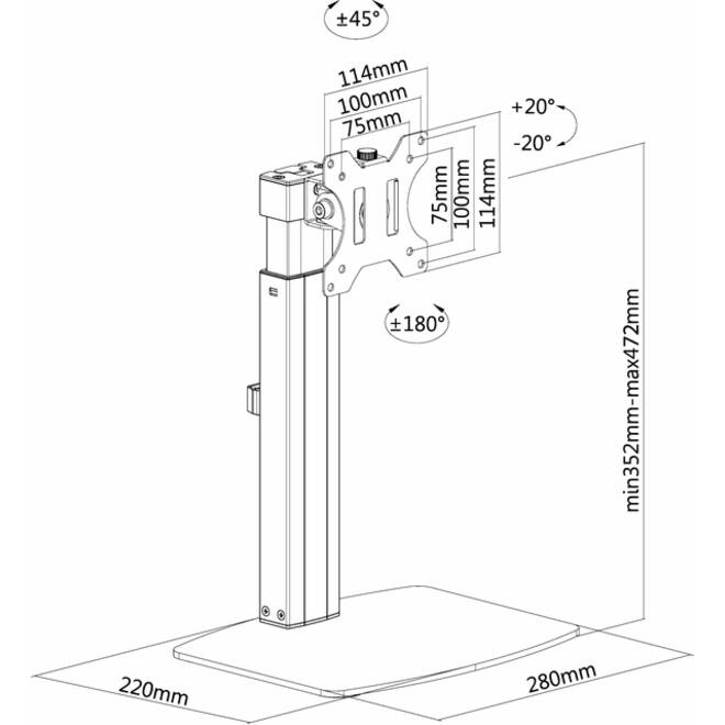 Monitorstandaard Neomounts D865 10-32" zwart