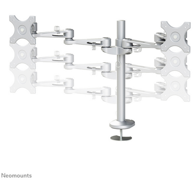 Monitorarm Neomounts D935DG 2x10-27" doorvoer zilvergrijs