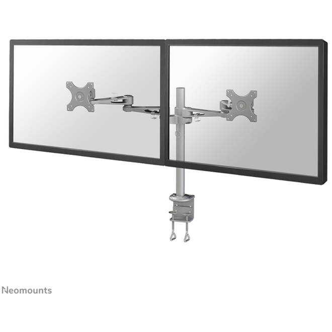 Monitorarm Neomounts D935D 2x10-27" met klem zilvergrijs