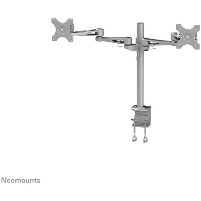 Monitorarm Neomounts D935D 2x10-27" met klem zilvergrijs