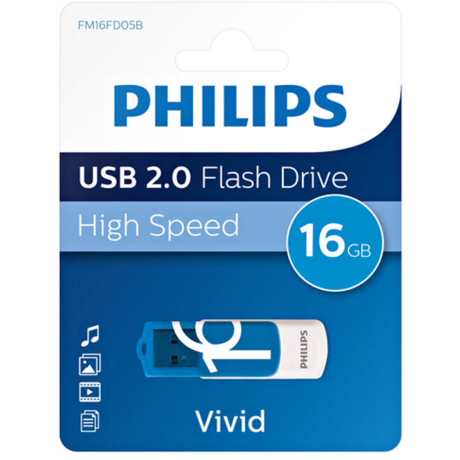 USB-stick 2.0 Philips Vivid Edition Ocean Blue 16GB