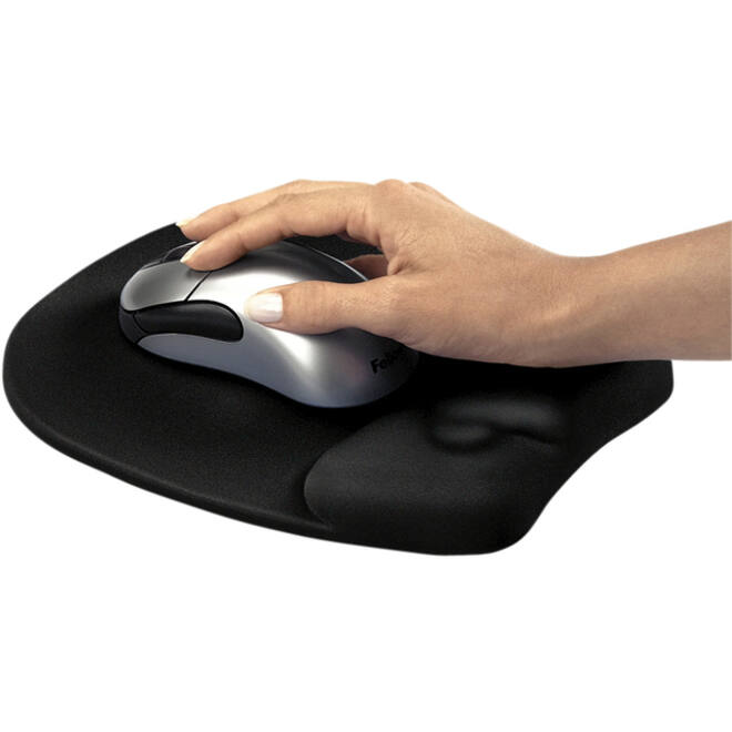 Muismat met polssteun Fellowes Memoryfoam zwart