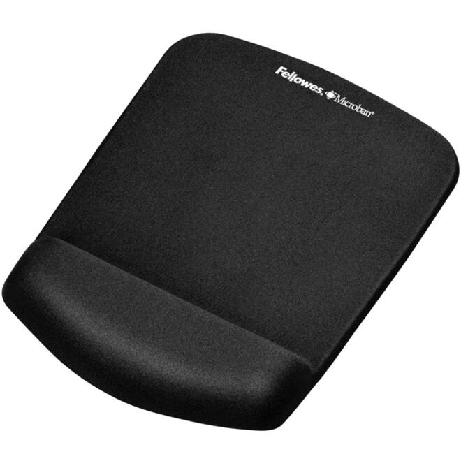 Muismat met polssteun Fellowes Plush Touch zwart