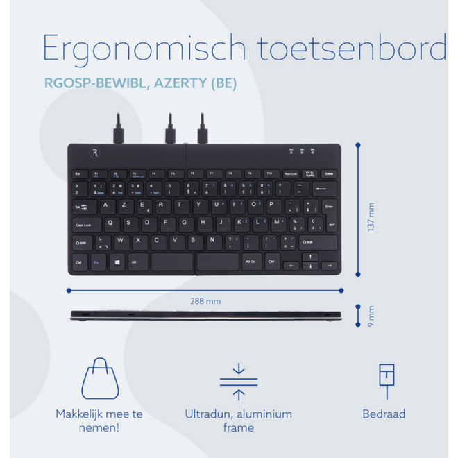 Toetsenbord R-Go Ergonomisch Split Break AZERTY