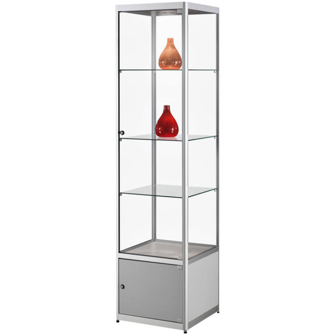 Vitrinekast SDB mpc-o- led zilver 500x500x2000mm