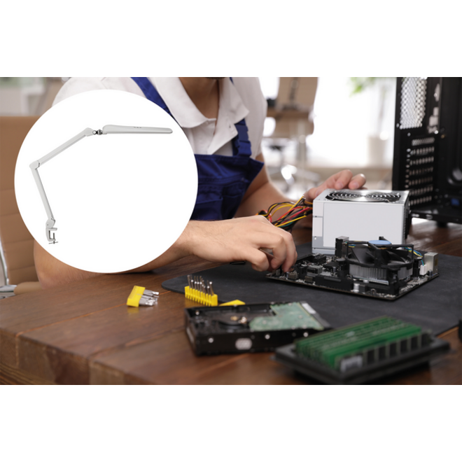 Werkpleklamp MAUL Craft LED tafelklem dimbaar wit