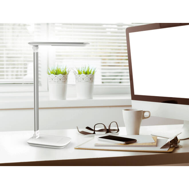 Bureaulamp MAUL Jazzy LED voet dimbaar + usbpoort wit