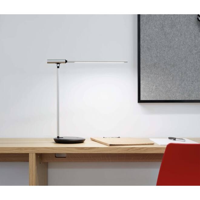 Bureaulamp MAUL Rubia LED voet dimbaar colour vario + usbpoort zilver