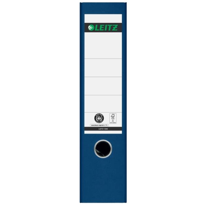 Ordner Leitz 1080 180° 80mm karton A4 blauw