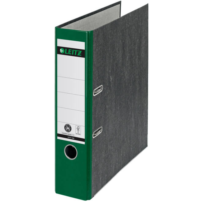 Ordner Leitz 1080 180° 80mm karton A4 groen