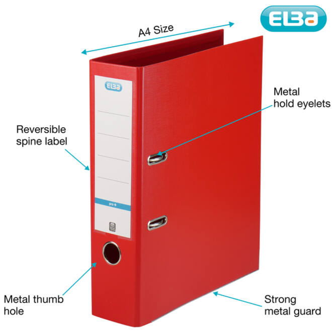 Ordner Elba Smart Pro+ A4 80mm PP rood