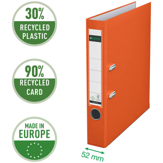 Ordner Leitz 1015 180° 52mm PP A4 oranje