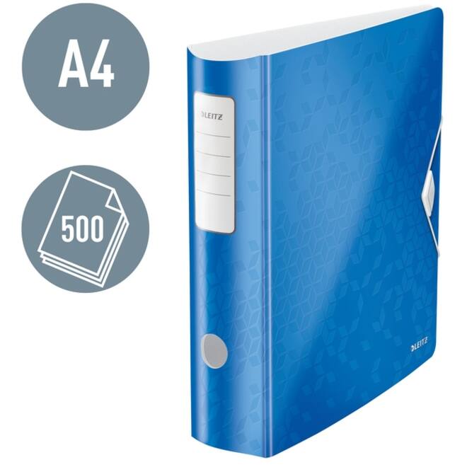 Ordner Leitz WOW active 180° 80mm PP A4 blauw