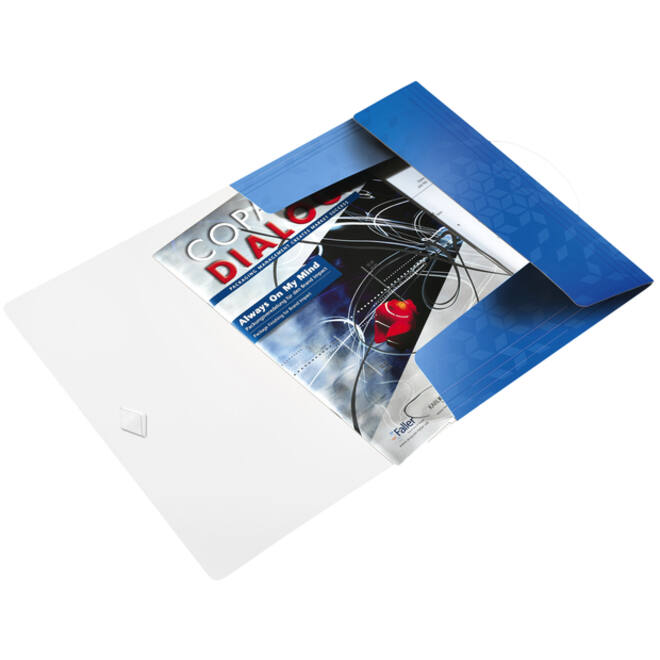 Elastomap Leitz WOW A4 3 kleppen PP blauw