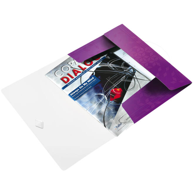 Elastomap Leitz WOW A4 3 kleppen PP paars