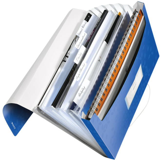 Projectmap Leitz WOW voor A4 6 vaks PP blauw