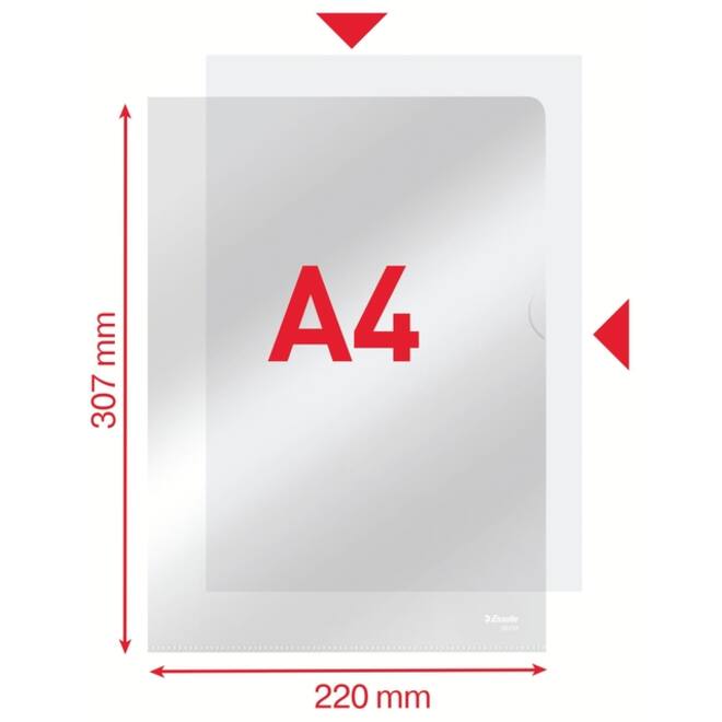 Insteekmap L-model Esselte standaard copy safe 0.11mm PP A4 glashelder 100 stuks