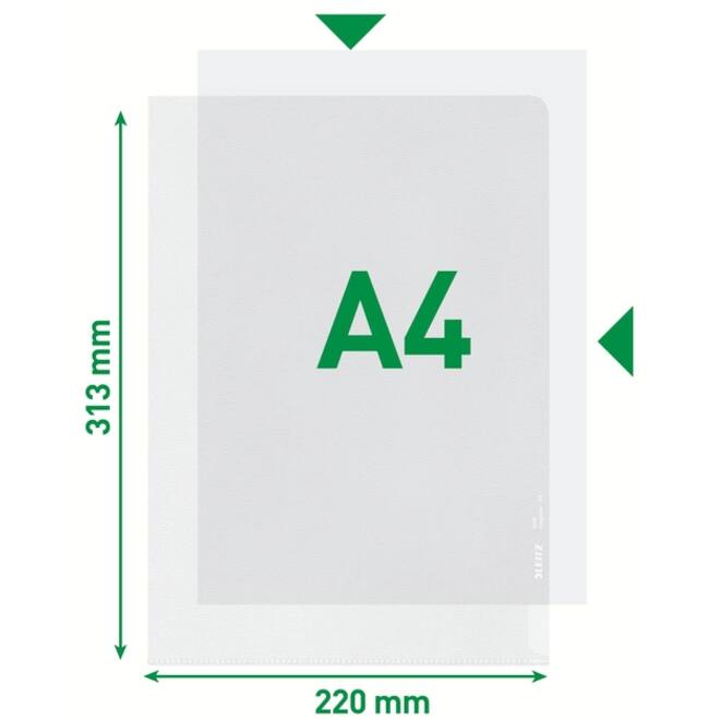 Insteekmap L-model Leitz Premium 0.13mm PP A4 transparant 100 stuks