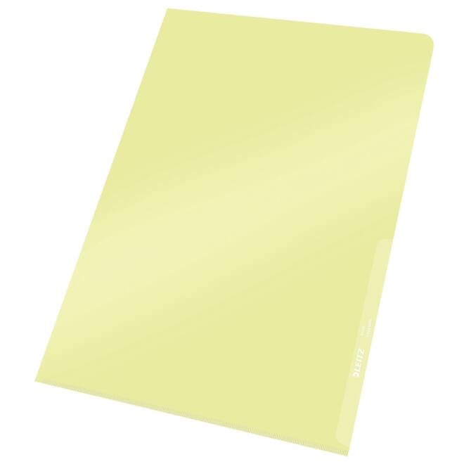 Insteekmap L-model Leitz Premium copy safe 0.15mm PVC A4 geel 100 stuks