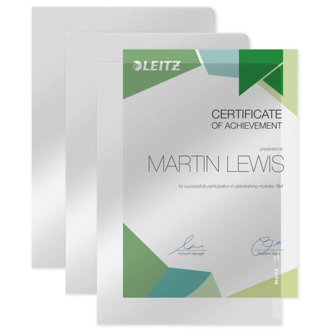 Insteekmap L-model Leitz Premium copy safe 0.15mm PVC A4 glashelder 100 stuks