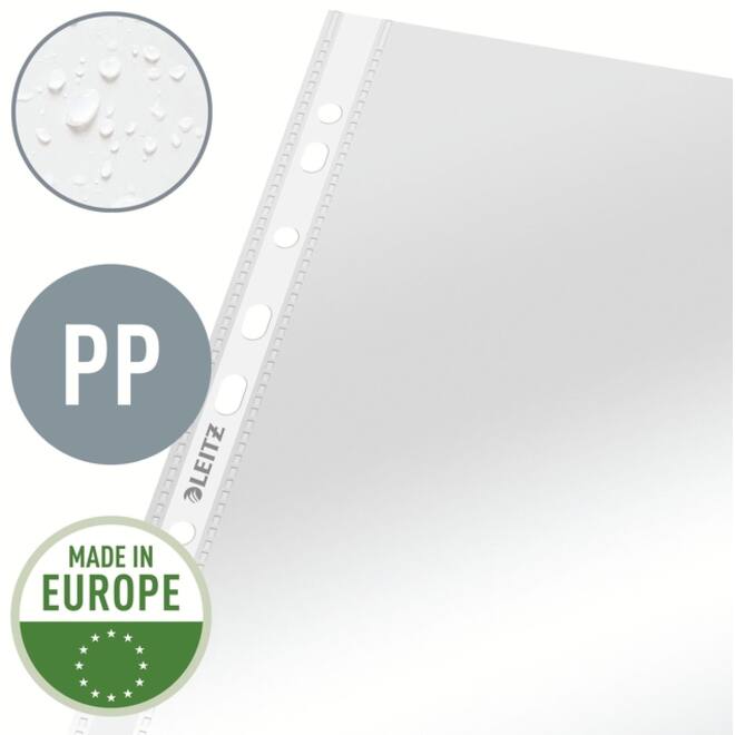 Showtas Leitz Premium standaard copy safe 0.08mm PP A4 transparant 100 stuks