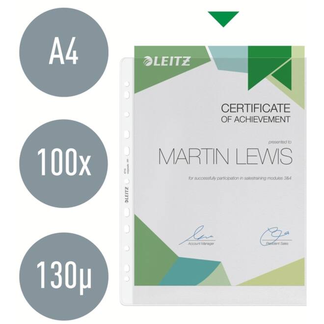 Showtas Leitz Premium copy safe 0.13mm PP A4 100 stuks